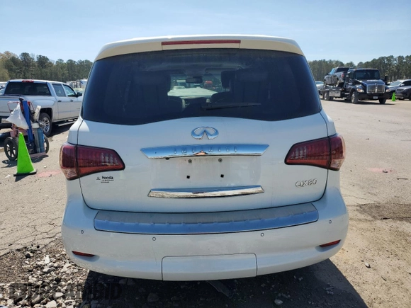 2017 Infiniti QX80 with VIN JN8AZ2NF1H9645805, listed as a Copart auction lot 49729635 with 98,451 mi miles and Salvage Title. Bid and sale history available at carsss.com. Image 6.