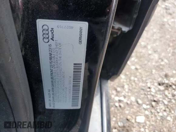 2003 Audi A4 1.8T with VIN WAULC68E83A189418, listed as a Copart auction lot 84937914 with 45,151 mi miles and Clean Title. Bid and sale history available at carsss.com. Image 12.