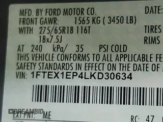 2020 Ford F-150 XL with VIN 1FTEX1EP4LKD30634, listed as a IAAI auction lot 42385201 with 82,172 mi miles and . Bid and sale history available at DreamBid. Image 9.