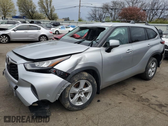 2020 Toyota Highlander L with VIN 5TDCZRAH2LS507172, listed as a Copart auction lot 51814455 with 46,827 mi miles and Salvage title. Bid and sale history available at DreamBid. Image 1.