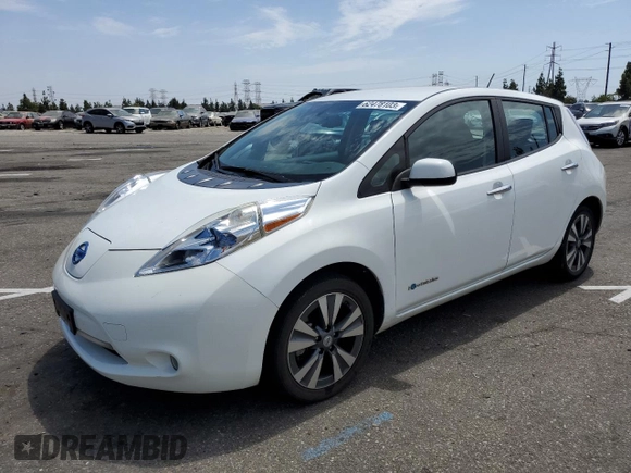 2015 Nissan LEAF SV with VIN 1N4AZ0CP6FC323839, listed as a Copart auction lot 62478103 with 59,069 mi miles. Bid and sale history available at carsss.com. Image 1.