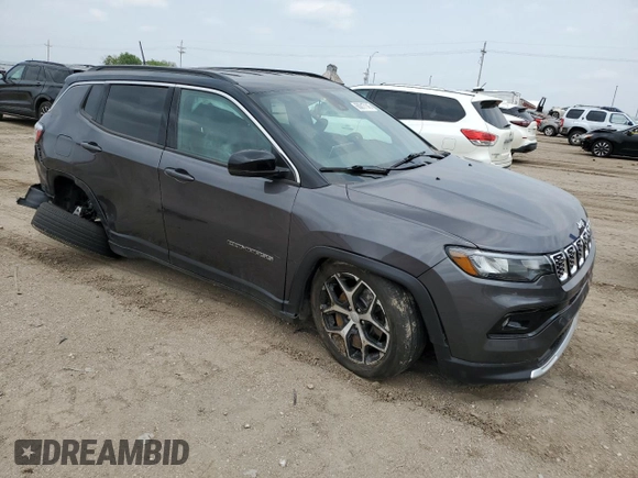 2024 Jeep Compass Limited с VIN 3C4NJDCN4RT151330, выставлен на аукционе Copart как лот 60017145 с пробегом 19 168 миль миль и Списание • Salvage title. История ставок и продаж доступна на DreamBid. Изображение 4.