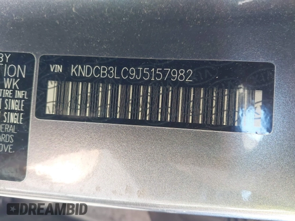 2018 Kia Niro LX with VIN KNDCB3LC9J5157982, listed as a IAAI auction lot 41660700 with 63,023 mi miles. Bid and sale history available at carsss.com. Image 9.