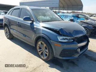 2018 Audi Q3 Premium Plus with VIN WA1HCCFS8JR000257, listed as a IAAI auction lot 41651881 with 96,979 mi miles. Bid and sale history available at carsss.com. Image 1.