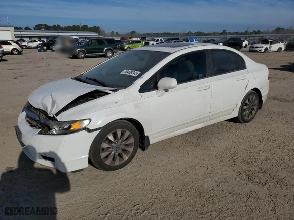 2010 Honda Civic Sdn EX with VIN 19XFA1F81AE009177, listed as a Copart auction lot 46409245 with 186,234 mi miles and Salvage Title. Bid and sale history available at carsss.com. Image 1.