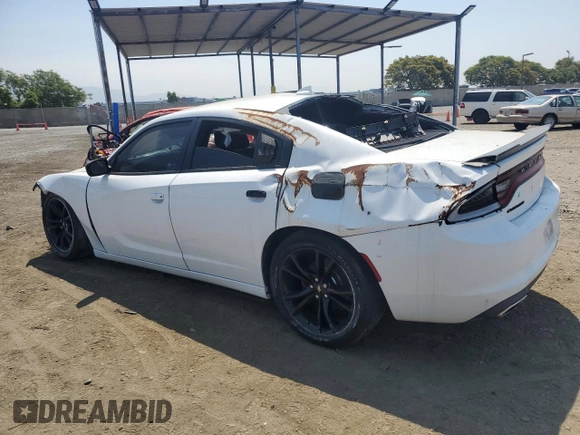 2017 Dodge Charger SXT with VIN 2C3CDXHG4HH666804, listed as a Copart auction lot 61845014 with 92,372 mi miles and Salvage Title. Bid and sale history available at carsss.com. Image 2.