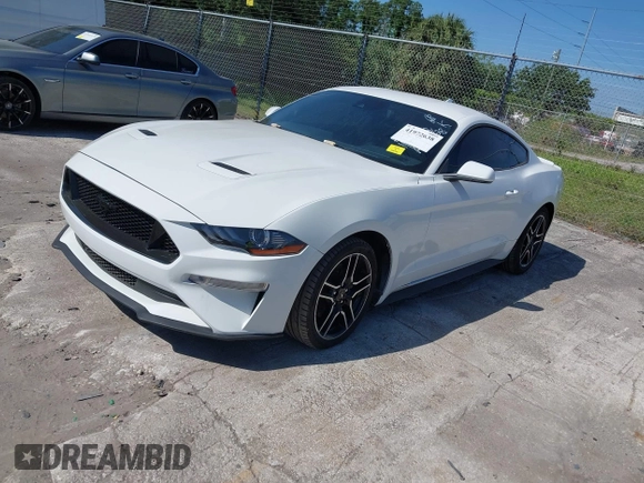 2021 Ford Mustang EcoBoost with VIN 1FA6P8TH6M5115299, listed as a IAAI auction lot 41972638 with 43,188 mi miles. Bid and sale history available at carsss.com. Image 2.