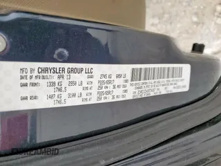 2013 Chrysler Town & Country Touring L with VIN 2C4RC1CG4DR734357, listed as a Copart auction lot 53528215 with 146,680 mi miles and Salvage Title. Bid and sale history available at DreamBid. Image 13.