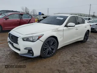 2019 Infiniti Q50 3.0t LUXE with VIN JN1EV7AR0KM558846, listed as a Copart auction lot 87434674 with 89,431 mi miles and Salvage Title. Bid and sale history available at carsss.com. Image 1.