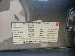 2017 Tesla Model S 100D z VIN 5YJSA1E2XHF173740, wystawiony jako Copart lot #62233125 z przebiegiem 73 932 mil mil oraz Szkoda całkowita • Salvage title. Historia ofert i sprzedaży dostępna na DreamBid. Obrazek 12.