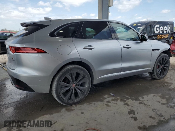 2017 Jaguar F-Pace with VIN SADCP2BV8HA048370, listed as a Copart auction lot 53865225 with 43,540 mi miles and Salvage title. Bid and sale history available at DreamBid. Image 3.