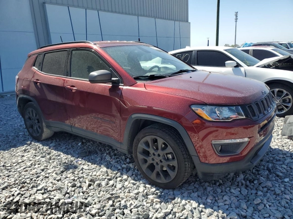 2021 Jeep Compass 80th Anniversary with VIN 3C4NJCEB6MT532733, listed as a Copart auction lot 53128285 with 45,624 mi miles and Salvage Title. Bid and sale history available at carsss.com. Image 4.
