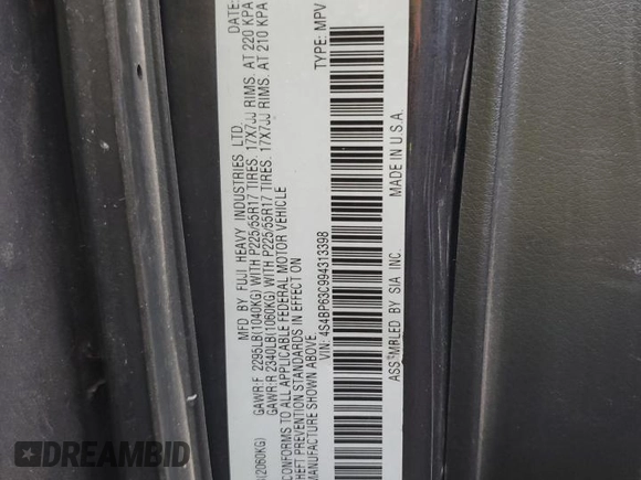 2009 Subaru Outback XT Ltd with VIN 4S4BP63C994313398, listed as a Copart auction lot 84874914 with 133,226 mi miles and Salvage Title. Bid and sale history available at carsss.com. Image 13.