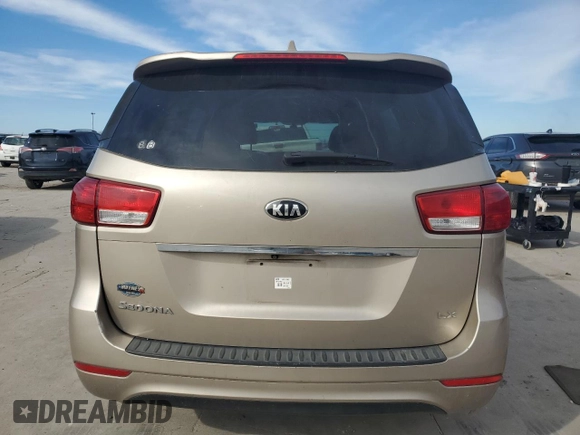 2015 Kia Sedona LX with VIN KNDMB5C1XF6040850, listed as a Copart auction lot 87858215 with 95,579 mi miles and Salvage Title. Bid and sale history available at DreamBid. Image 6.