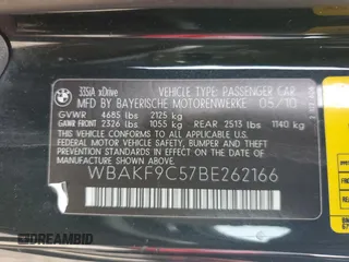 2011 BMW 3 Series 335i xDrive with VIN WBAKF9C57BE262166, listed as a Copart auction lot 42609885 with 119,831 mi miles and Salvage Title. Bid and sale history available at carsss.com. Image 12.