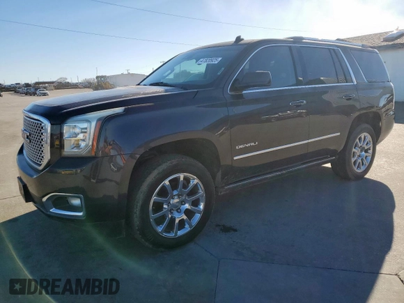 2015 GMC Yukon Denali with VIN 1GKS1CKJ7FR132677, listed as a Copart auction lot 47820925 with 144,821 mi miles and Salvage Title. Bid and sale history available at carsss.com. Image 1.