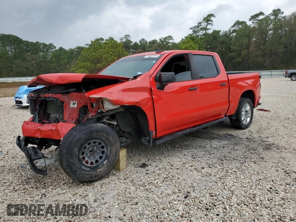 2020 Chevrolet Silverado 1500 Custom with VIN 3GCPWBEK9LG336880, listed as a Copart auction lot 86697014 with 92,820 mi miles and Salvage Title. Bid and sale history available at carsss.com. Image 1.