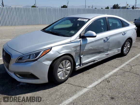 2016 Hyundai Sonata Hybrid SE with VIN KMHE24L11GA009480, listed as a Copart auction lot 54905615 with 71,245 mi miles and Salvage Title. Bid and sale history available at carsss.com. Image 1.
