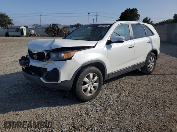 2013 Kia Sorento LX with VIN 5XYKT3A14DG334802, listed as a Copart auction lot 62551155 with 110,915 mi miles and Salvage title. Bid and sale history available at DreamBid. Image 1.