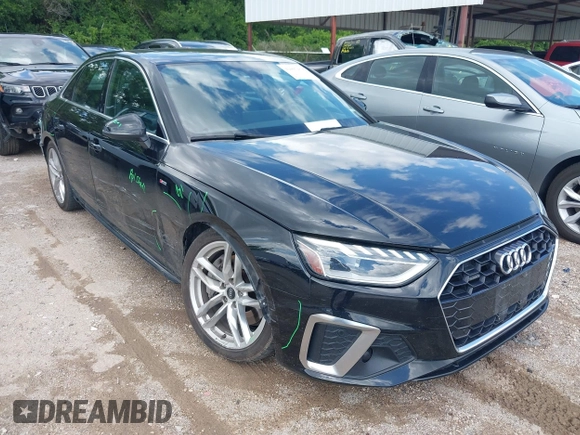 2023 Audi A4 S line Premium Plus with VIN WAUEAAF45PN016577, listed as a IAAI auction lot 42097454 with 55,676 mi miles and . Bid and sale history available at DreamBid. Image 1.