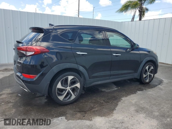 2016 Hyundai Tucson Limited z VIN KM8J33A29GU023790, wystawiony jako Copart lot #56313385 z przebiegiem 93 143 mil mil oraz Czysty tytuł • Clean title. Historia ofert i sprzedaży dostępna na DreamBid. Obrazek 3.