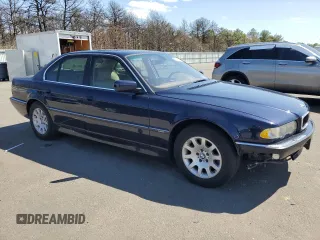 2001 BMW 7 Series 740iA with VIN WBAGG83441DN89374, listed as a Copart auction lot 52371745 with 0 mi miles and Salvage Title. Bid and sale history available at carsss.com. Image 4.