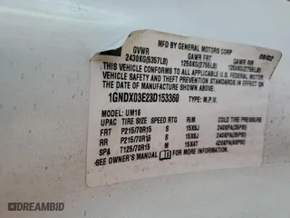 2003 Chevrolet Venture w/Y3G Mobility Pkg with VIN 1GNDX03E23D153360, listed as a Copart auction lot 49432355 with 110,910 mi miles and Salvage Title. Bid and sale history available at carsss.com. Image 13.