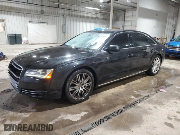 2013 Audi A8 L 3.0L with VIN WAURGAFD1DN000436, listed as a Copart auction lot 44382755 with 138,900 mi miles and Salvage Title. Bid and sale history available at carsss.com. Image 1.