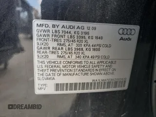 2010 Audi Q7 Premium Plus с VIN WA1LMAFE3AD003439, выставлен на аукционе Copart как лот 72647054 с пробегом 149 789 миль миль и Чистый • Clean title. История ставок и продаж доступна на DreamBid. Изображение 13.