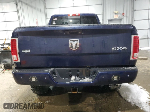2017 Ram 2500 Laramie with VIN 3C6UR5FLXHG571712, listed as a Copart auction lot 43586025 with 197,337 mi miles and Salvage Title. Bid and sale history available at carsss.com. Image 6.