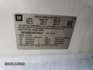 2016 Chevrolet Silverado 1500 LT with VIN 1GCVKREC3GZ134370, listed as a Copart auction lot 55027635 with 222,093 mi miles and Salvage Title. Bid and sale history available at DreamBid. Image 12.