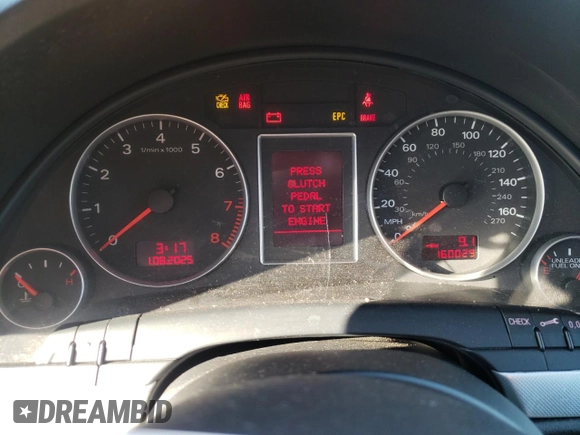2007 Audi A4 2.0T with VIN WAUAF78E97A035908, listed as a Copart auction lot 87883905 with 160,029 mi miles and Salvage Title. Bid and sale history available at carsss.com. Image 9.