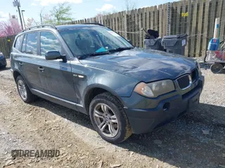 2005 BMW X3 3.0i with VIN WBXPA93465WD22604, listed as a IAAI auction lot 41995211 with 202,176 mi miles. Bid and sale history available at carsss.com. Image 1.