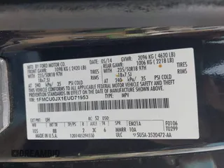 2014 Ford Escape Titanium with VIN 1FMCU0JX1EUD71953, listed as a IAAI auction lot 42036023 with 165,624 mi miles. Bid and sale history available at carsss.com. Image 9.