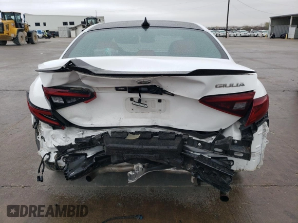2022 Alfa Romeo Giulia with VIN ZARFAMAN6N7666308, listed as a Copart auction lot 85026984 with Not provided miles and Salvage title. Bid and sale history available at DreamBid. Image 6.