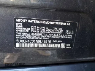 2022 BMW X5 sDrive40i with VIN 5UXCR4C01N9L48915, listed as a Copart auction lot 48074965 with 36,945 mi miles and Salvage Title. Bid and sale history available at carsss.com. Image 14.
