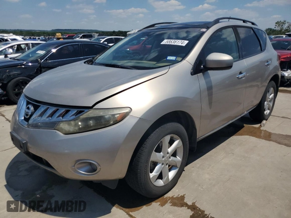 2009 Nissan Murano SL with VIN JN8AZ18U69W028777, listed as a Copart auction lot 58636174 with 193,767 mi miles and Salvage Title. Bid and sale history available at carsss.com. Image 1.
