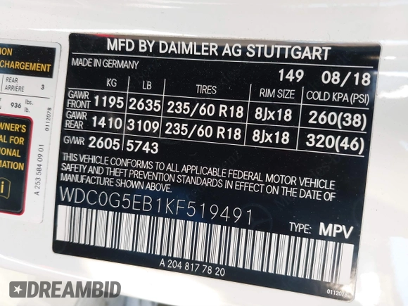 2019 Mercedes-Benz GLC 350e z VIN WDC0G5EB1KF519491, wystawiony jako IAAI lot #41858783 z przebiegiem 48 561 mil mil oraz . Historia ofert i sprzedaży dostępna na DreamBid. Obrazek 9.