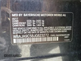 2018 BMW 5 Series 530e with VIN WBAJA9C58JG623272, listed as a Copart auction lot 56297454 with 76,161 mi miles and Non repairable. Bid and sale history available at DreamBid. Image 13.