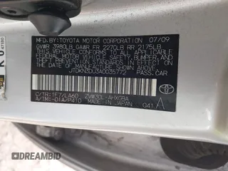 2010 Toyota Prius II with VIN JTDKN3DU3A0035772, listed as a IAAI auction lot 41890969 with 198,914 mi miles. Bid and sale history available at carsss.com. Image 9.