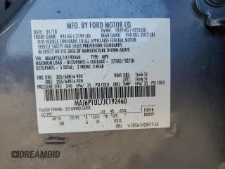 2018 Ford EcoSport SE z VIN MAJ6P1UL7JC192460, wystawiony jako Copart lot #56304555 z przebiegiem 51 878 mil mil oraz Szkoda całkowita • Salvage title. Historia ofert i sprzedaży dostępna na DreamBid. Obrazek 13.