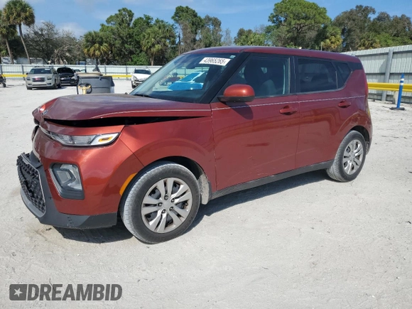 2020 Kia Soul LX with VIN KNDJ23AU3L7096431, listed as a Copart auction lot 43965265 with 54,768 mi miles and Salvage Title. Bid and sale history available at carsss.com. Image 1.