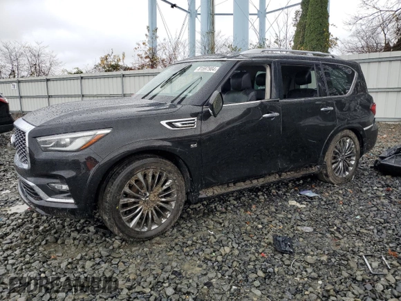 2018 Infiniti QX80 with VIN JN8AZ2NE0J9190068, listed as a Copart auction lot 81597904 with Not provided miles and Salvage title. Bid and sale history available at DreamBid. Image 1.