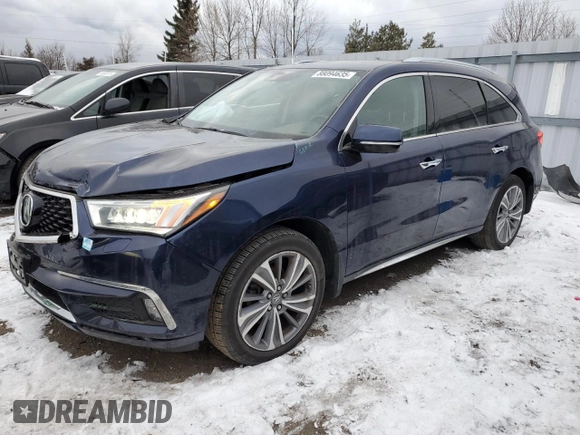 2017 Acura MDX Advance z VIN 5FRYD4H84HB506788, wystawiony jako Copart lot #88094635 z przebiegiem 107 385 mil mil oraz Szkoda całkowita • Salvage title. Historia ofert i sprzedaży dostępna na DreamBid. Obrazek 1.