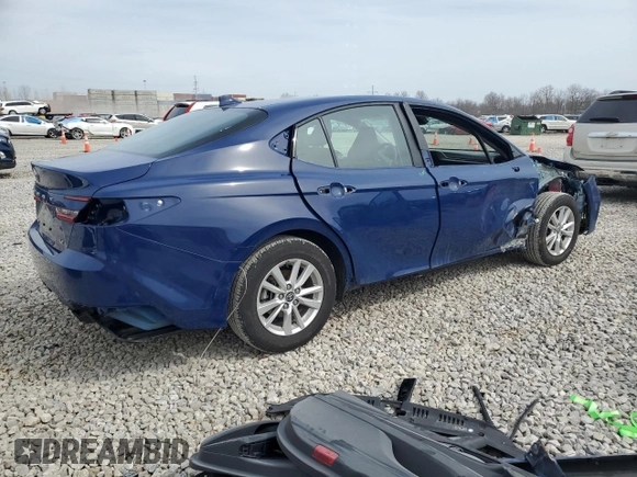 2025 Toyota Camry LE with VIN 4T1DAACK4SU023838, listed as a Copart auction lot 49307065 with 6,988 mi miles and Salvage Title. Bid and sale history available at carsss.com. Image 3.