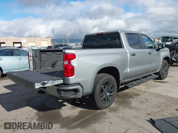 2024 Chevrolet Silverado 1500 Custom with VIN 1GCPABEK7RZ239913, listed as a IAAI auction lot 41631620 with 6,048 mi miles and . Bid and sale history available at DreamBid. Image 4.