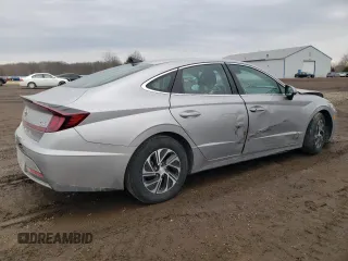2023 Hyundai Sonata Hybrid Blue with VIN KMHL24JJ6PA080362, listed as a Copart auction lot 47730355 with 17,127 mi miles and Salvage Title. Bid and sale history available at carsss.com. Image 3.