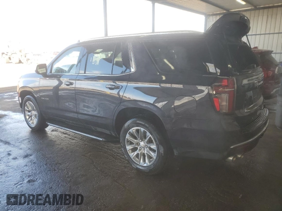 2023 Chevrolet Tahoe Premier with VIN 1GNSKSKD4PR458118, listed as a Copart auction lot 47948625 with 21,688 mi miles and Clean title. Bid and sale history available at DreamBid. Image 2.