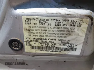 2006 Nissan Sentra S with VIN 3N1CB51D66L616693, listed as a IAAI auction lot 42049022 with 199,608 mi miles and . Bid and sale history available at DreamBid. Image 9.