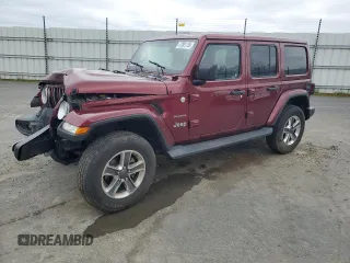 2021 Jeep Wrangler Unlimited Sahara с VIN 1C4HJXEN8MW613404, выставлен на аукционе Copart как лот 47881735 с пробегом 48 379 миль миль и Списание • Salvage title. История ставок и продаж доступна на DreamBid. Изображение 1.